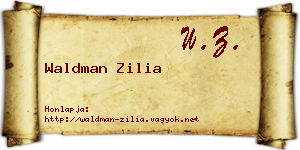 Waldman Zilia névjegykártya